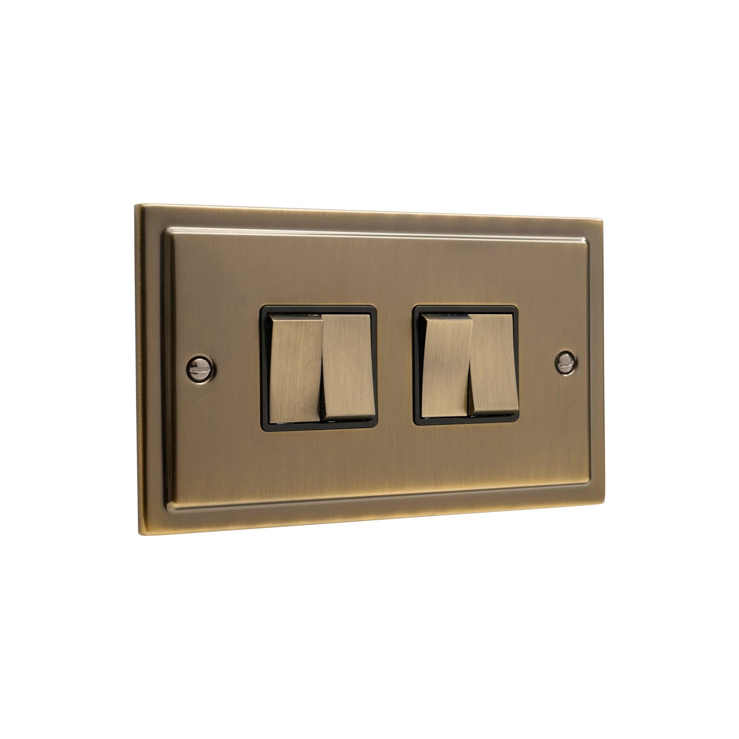 Regency Antique Brass 4 Gang Quad 10a Light Switch R04AB