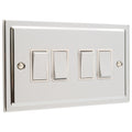 Regency Polished Chrome 4 Gang Quad 10a Light Switch R04PCW