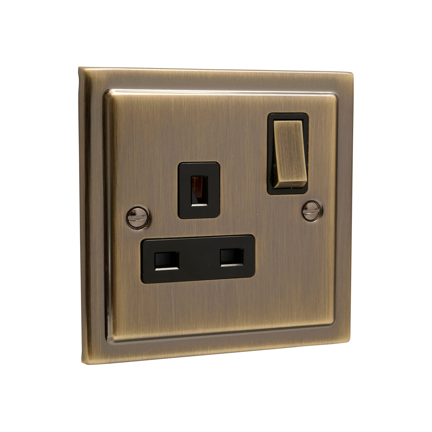 Regency Antique Brass Single 1 Gang  13a Socket R06AB