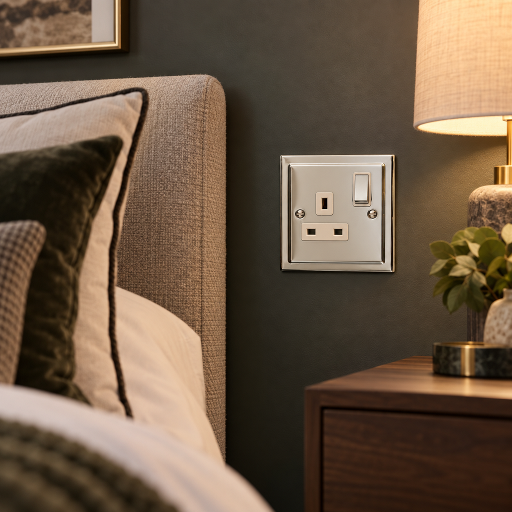 Regency Polished Chrome Single 1 Gang  13a Socket R06PCW