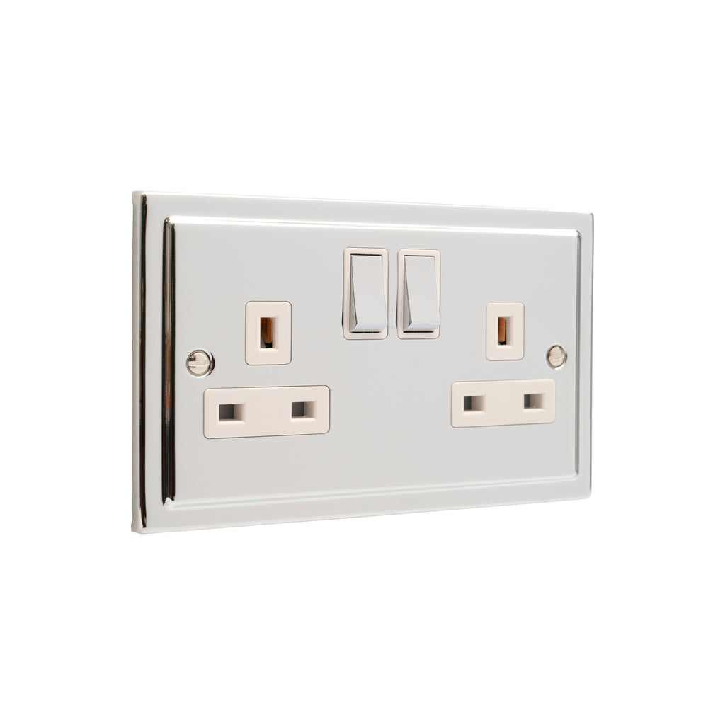 Regency Polished Chrome Double 2 Gang 13a Socket R07PCW