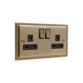 Regency Antique Brass Double 2 Gang 13a Socket R07AB