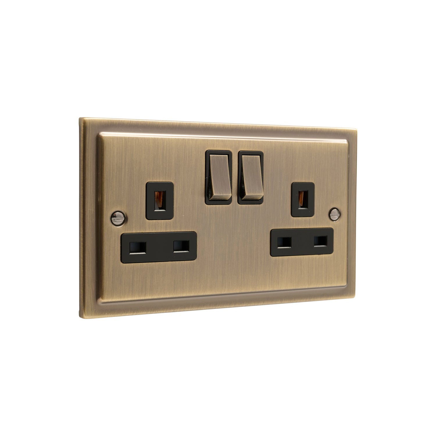 Regency Antique Brass Double 2 Gang 13a Socket R07AB