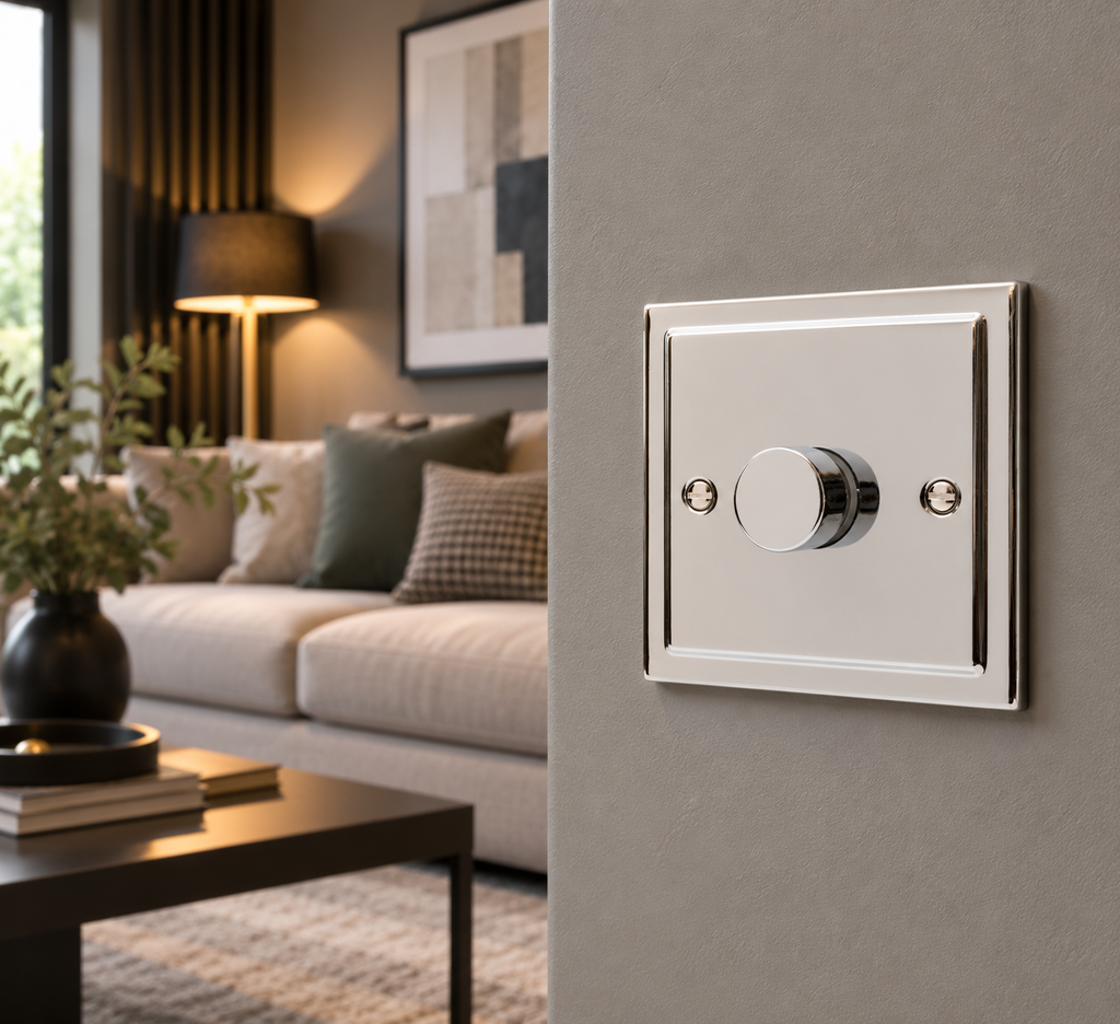 Regency Polished Chrome 1 Gang Intelligent 250W Dimmer Switch R10PC-IN25