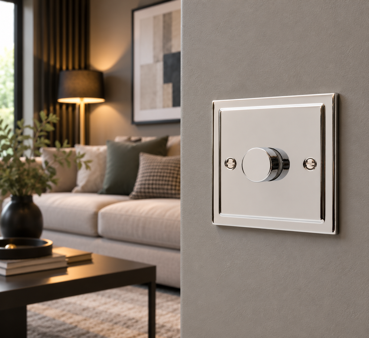Regency Polished Chrome 1 Gang Intelligent 250W Dimmer Switch R10PC-IN25