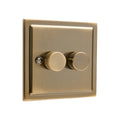 Regency Antique Brass 2 Gang Intelligent 250W Dimmer Switch R11AB-IN25