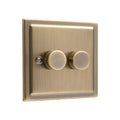 Regency Antique Brass 2 Gang 400W Dimmer Switch R23AB