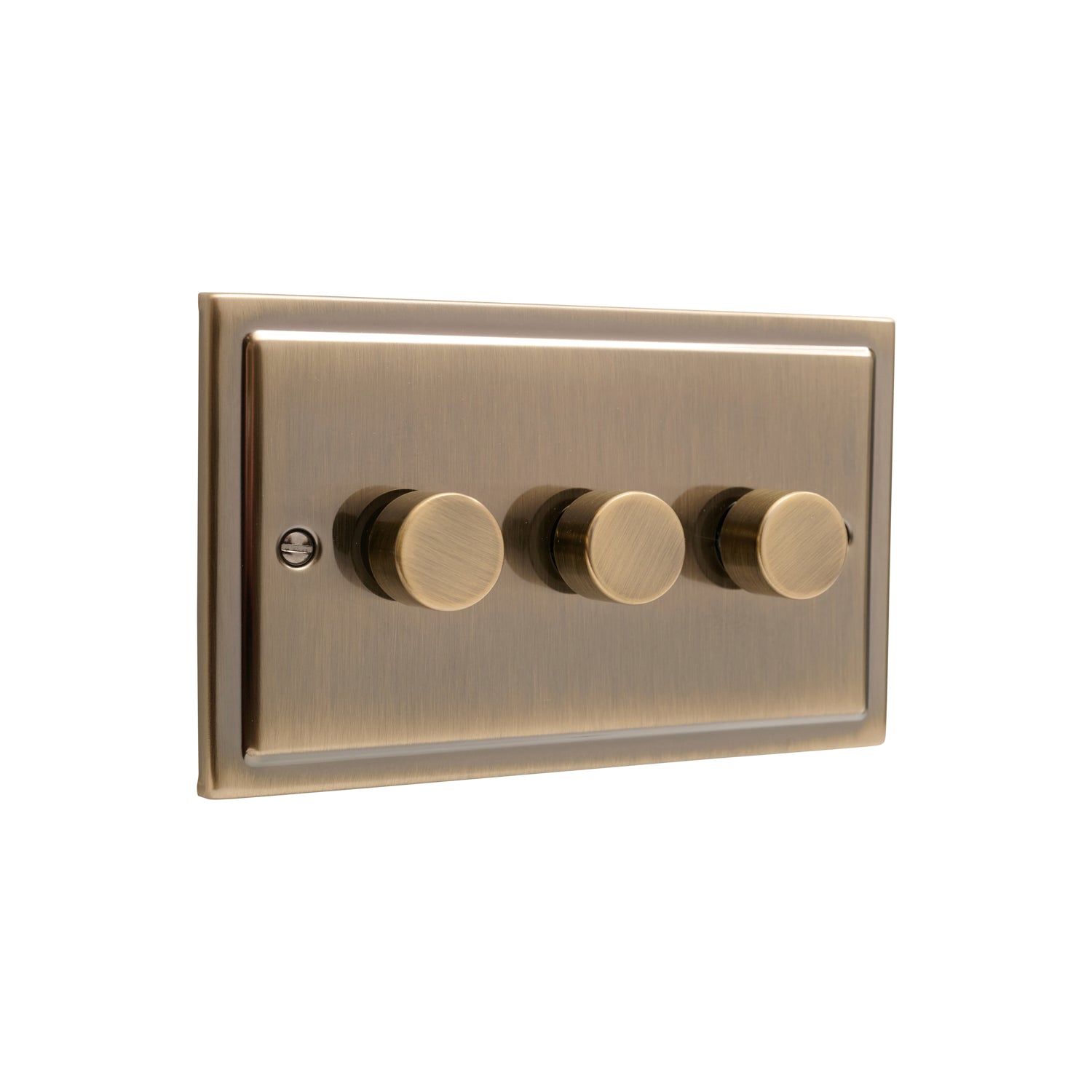 Regency Antique Brass 3 Gang 250W Dimmer Switch R12AB