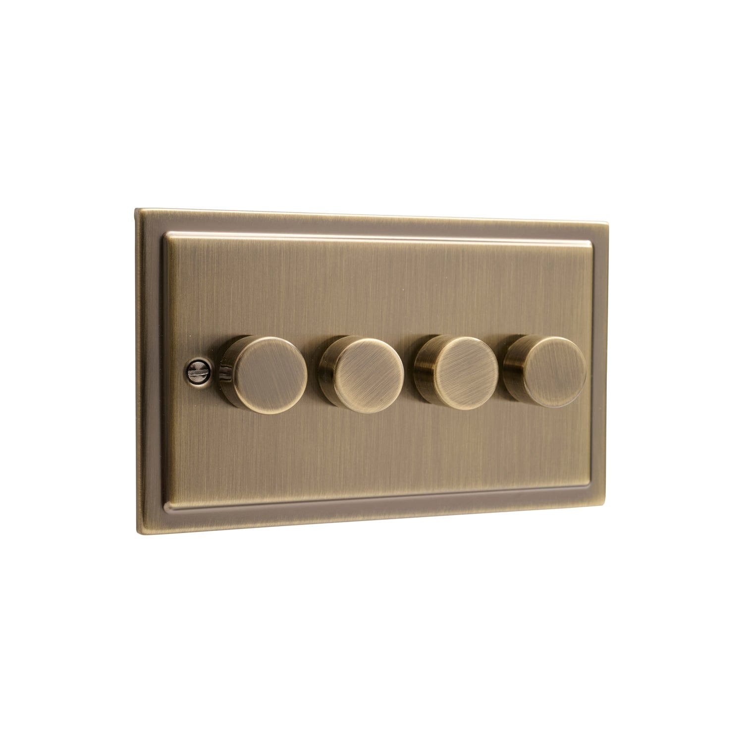 Regency Antique Brass 4 Gang 250W Dimmer Switch R13AB