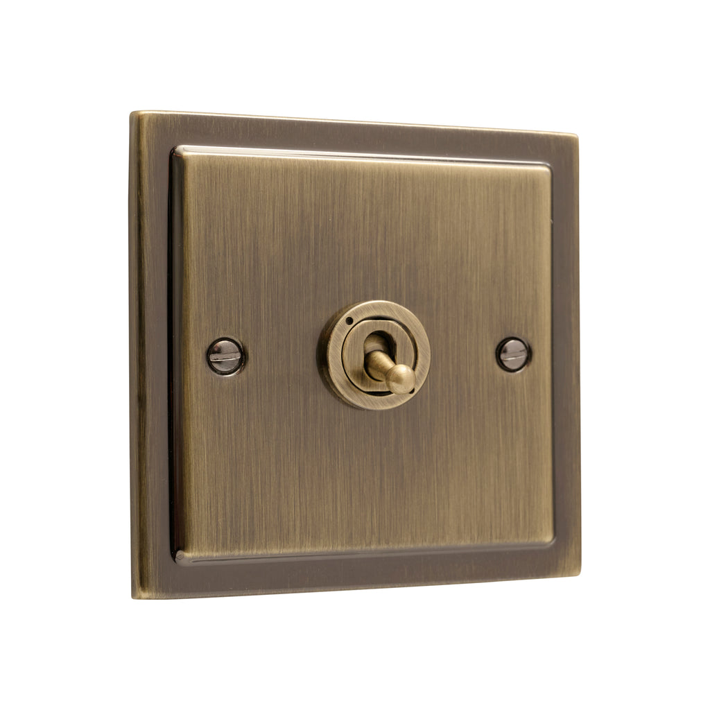 Regency Antique Brass 1 Gang 20AX Toggle Switch - R34AB