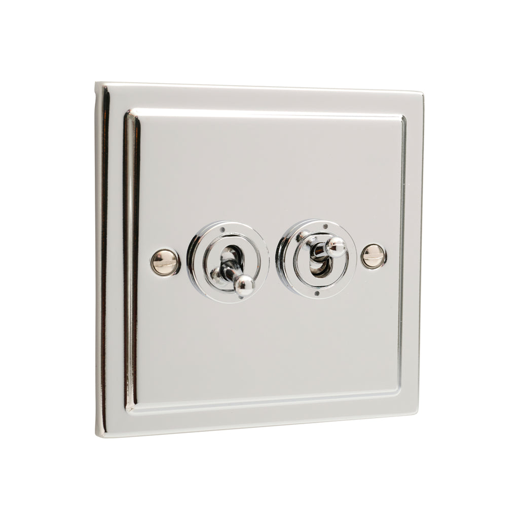 Regency Polished Chrome 2 Gang 20AX Toggle Switch - R35PCW
