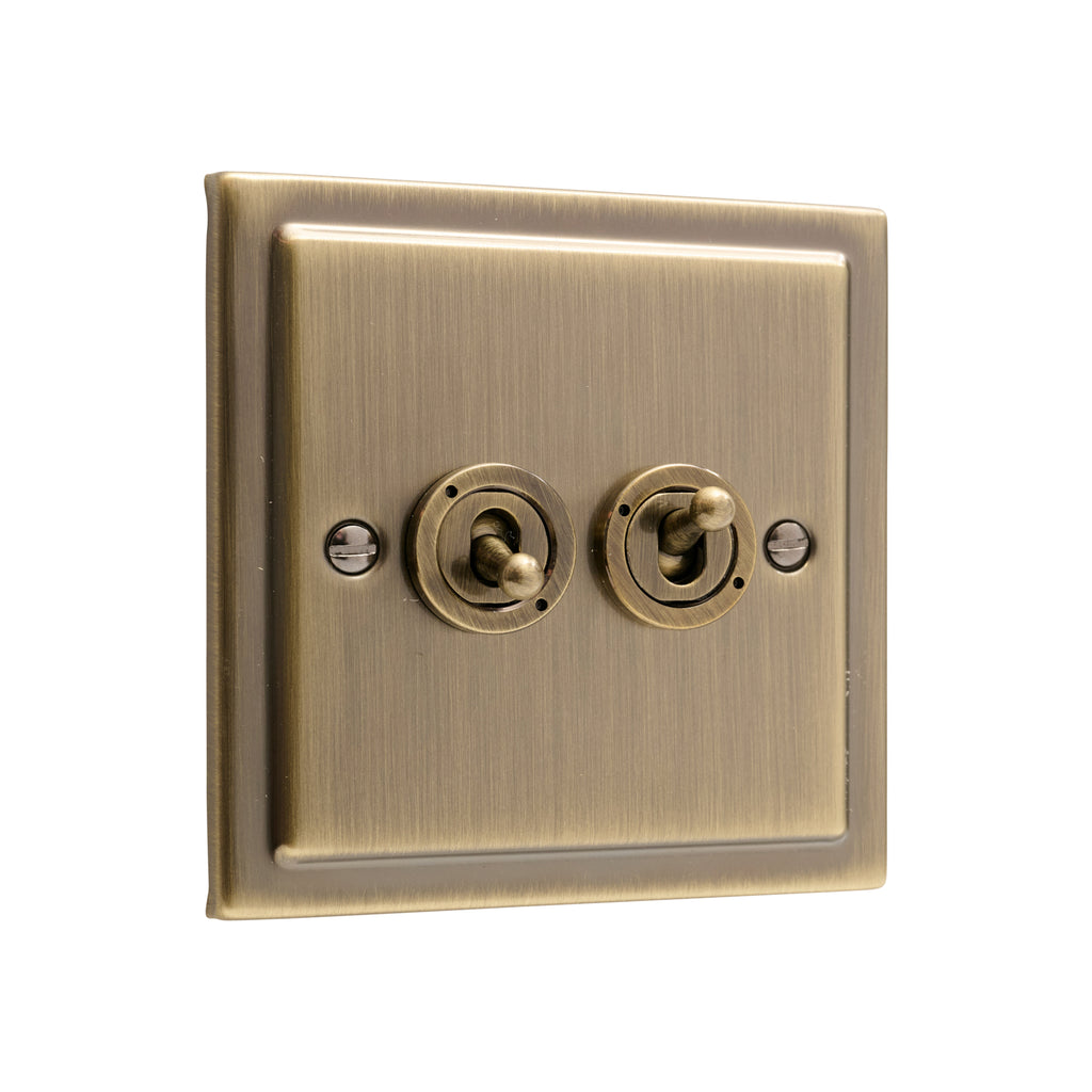 Regency Antique Brass 2G Toggle Switch 20AX - R35AB