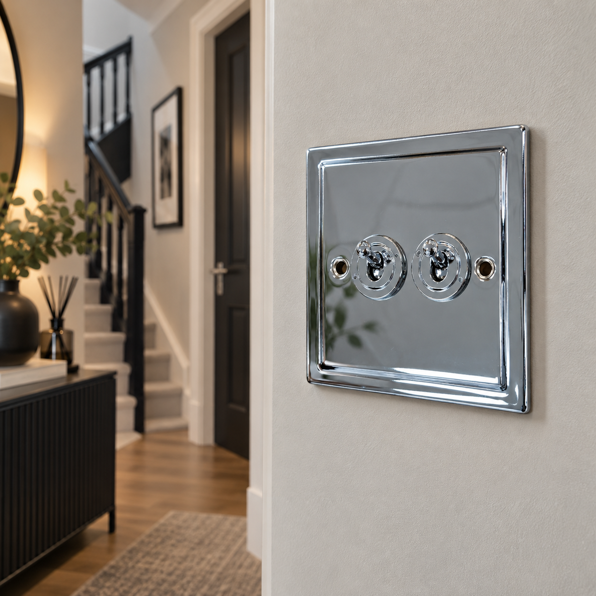 Regency Polished Chrome 2 Gang 20AX Toggle Switch - R35PCW