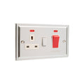 Regency Polished Chrome 45A Cooker Switch with Socket R41PCW