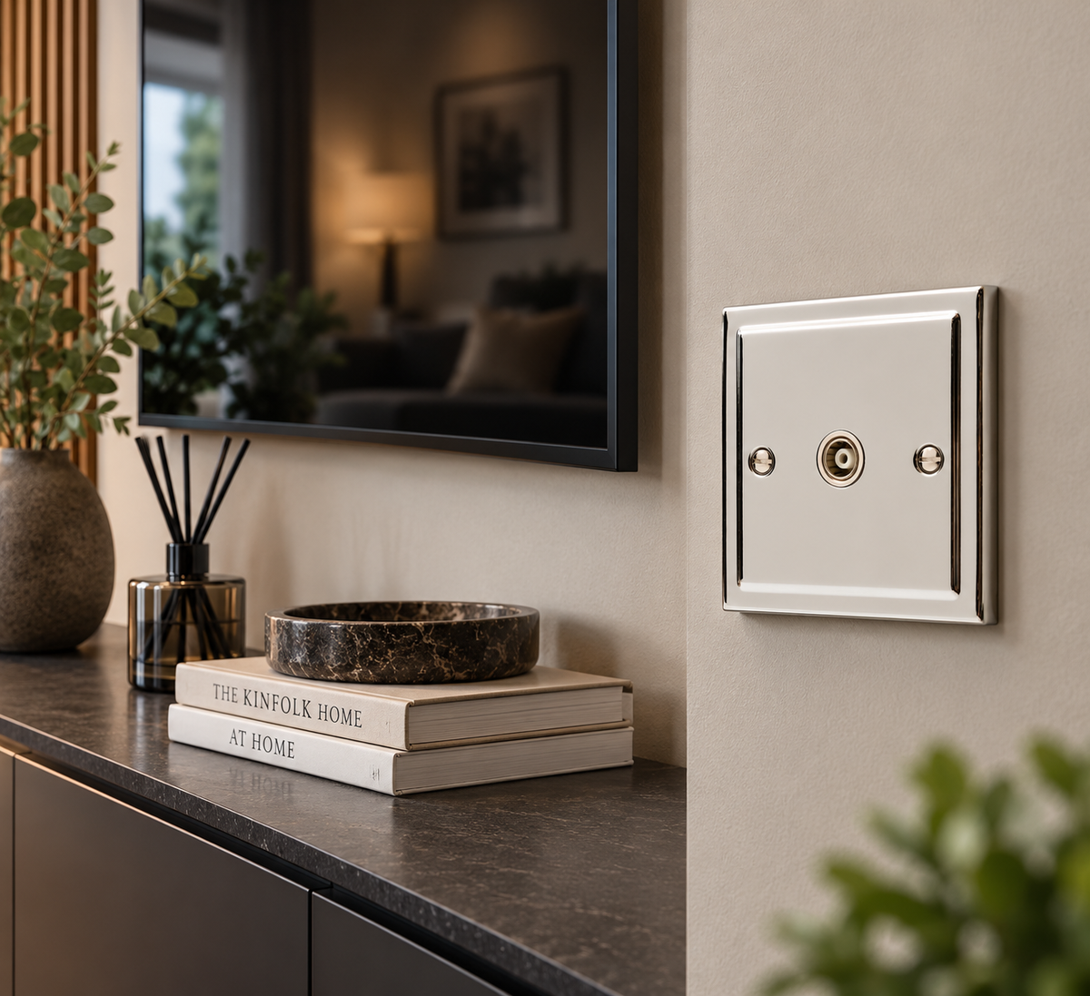 Regency Polished Chrome 1 Gang TV Coaxial Outlet R42PCW
