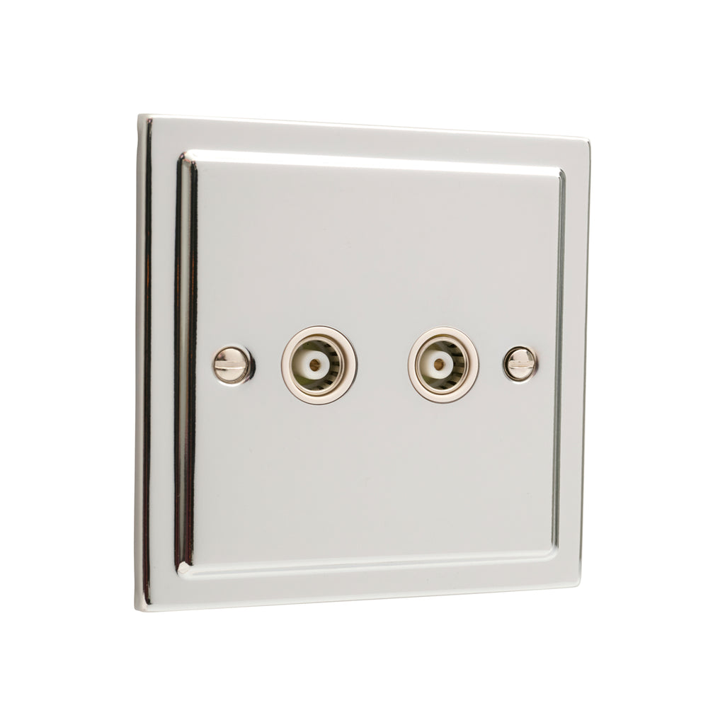 Regency Polished Chrome 2 Gang TV Coaxial Outlet R43PCW