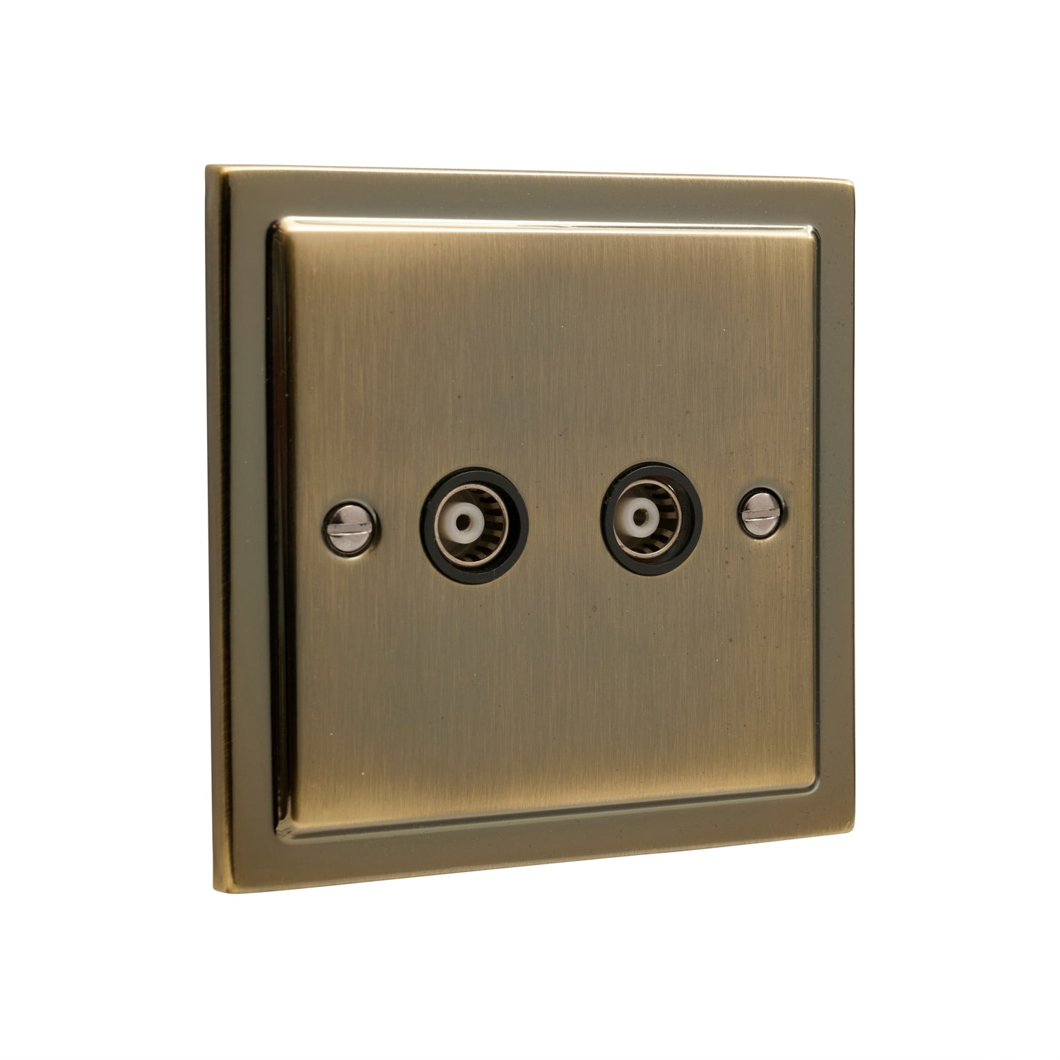 Regency Antique Brass 2 Gang TV Coaxial Outlet R43AB