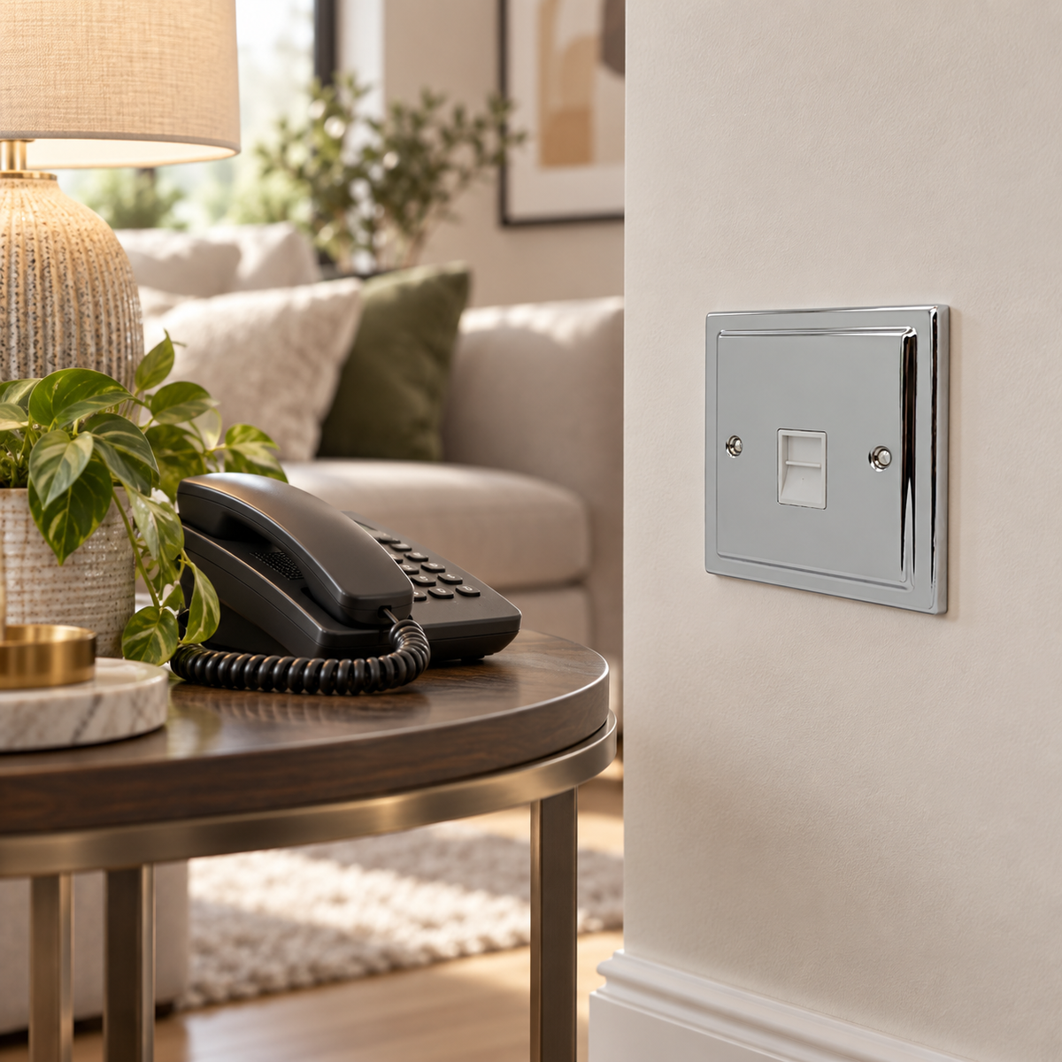 Regency Polished Chrome Telephone BT Secondary Socket R44PCW