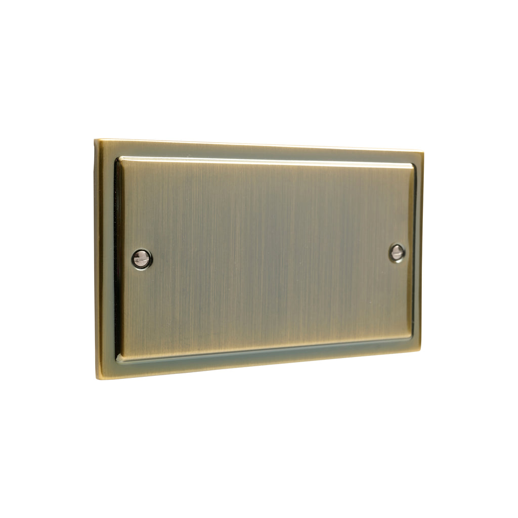 Regency Antique Brass Double Blanking Plate R50AB