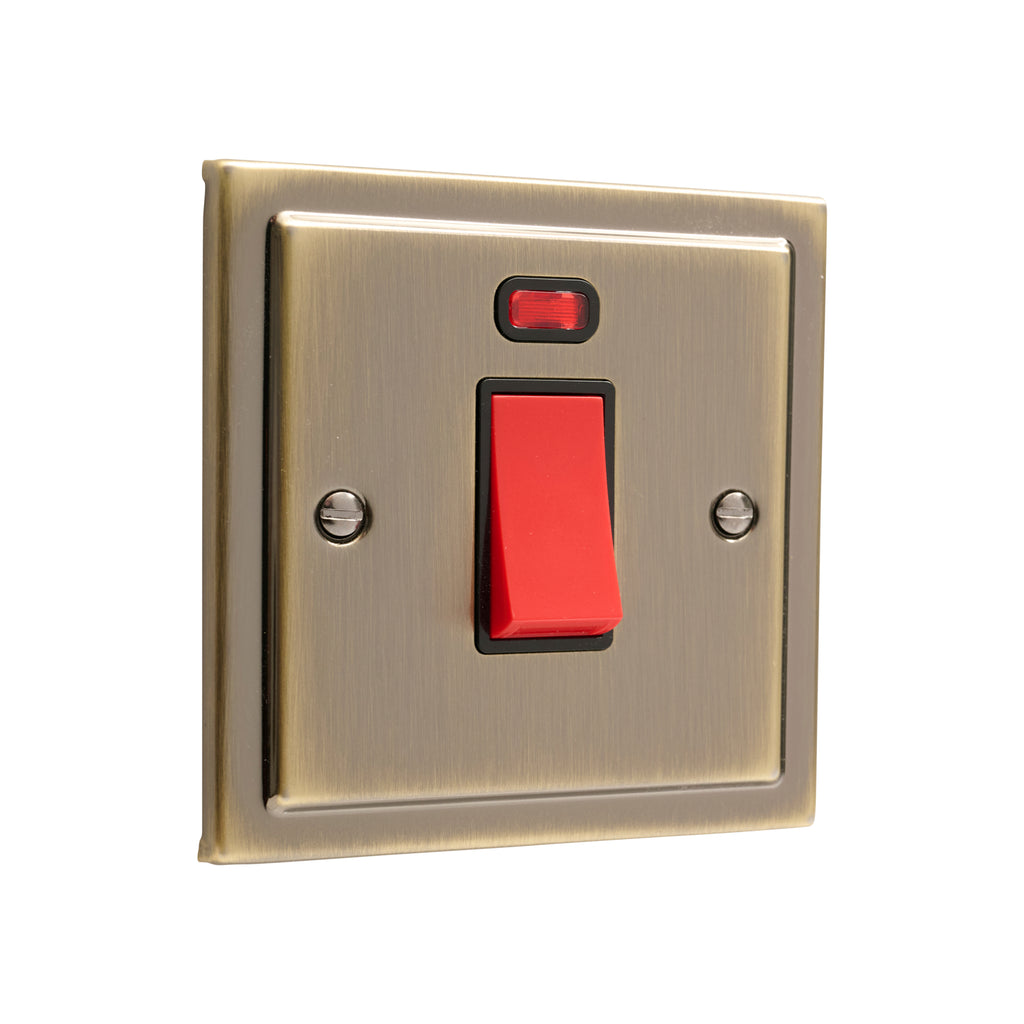 Regency Antique Brass 45A Single Cooker Switch R52AB