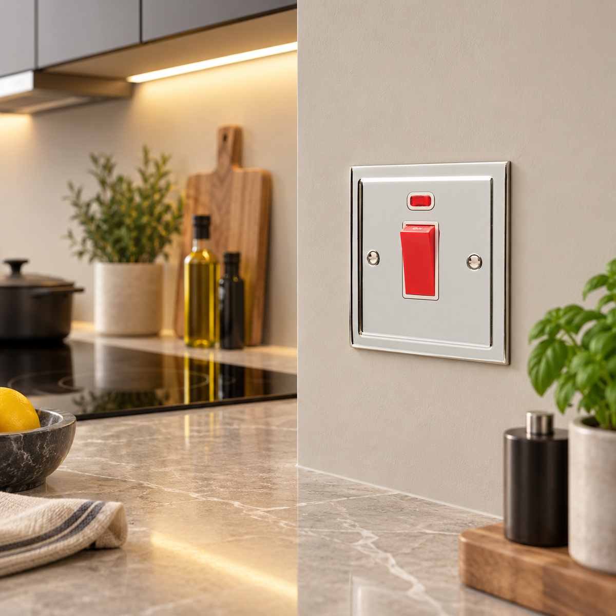 Regency Polished Chrome 45A Single Cooker Switch R52PCW