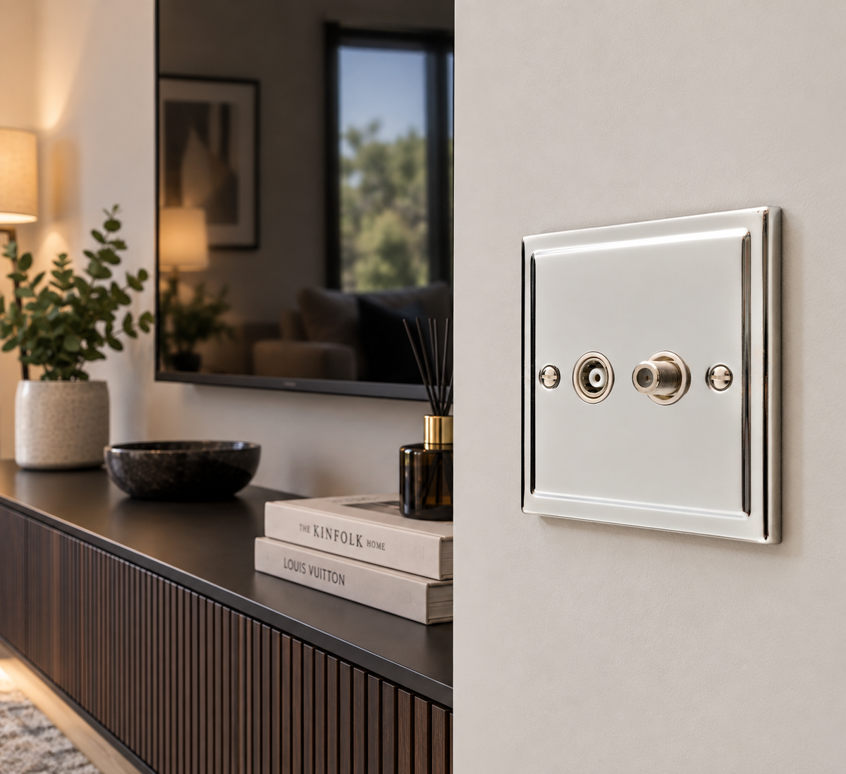 Regency Polished Chrome Satellite & TV Outlet R54PCW