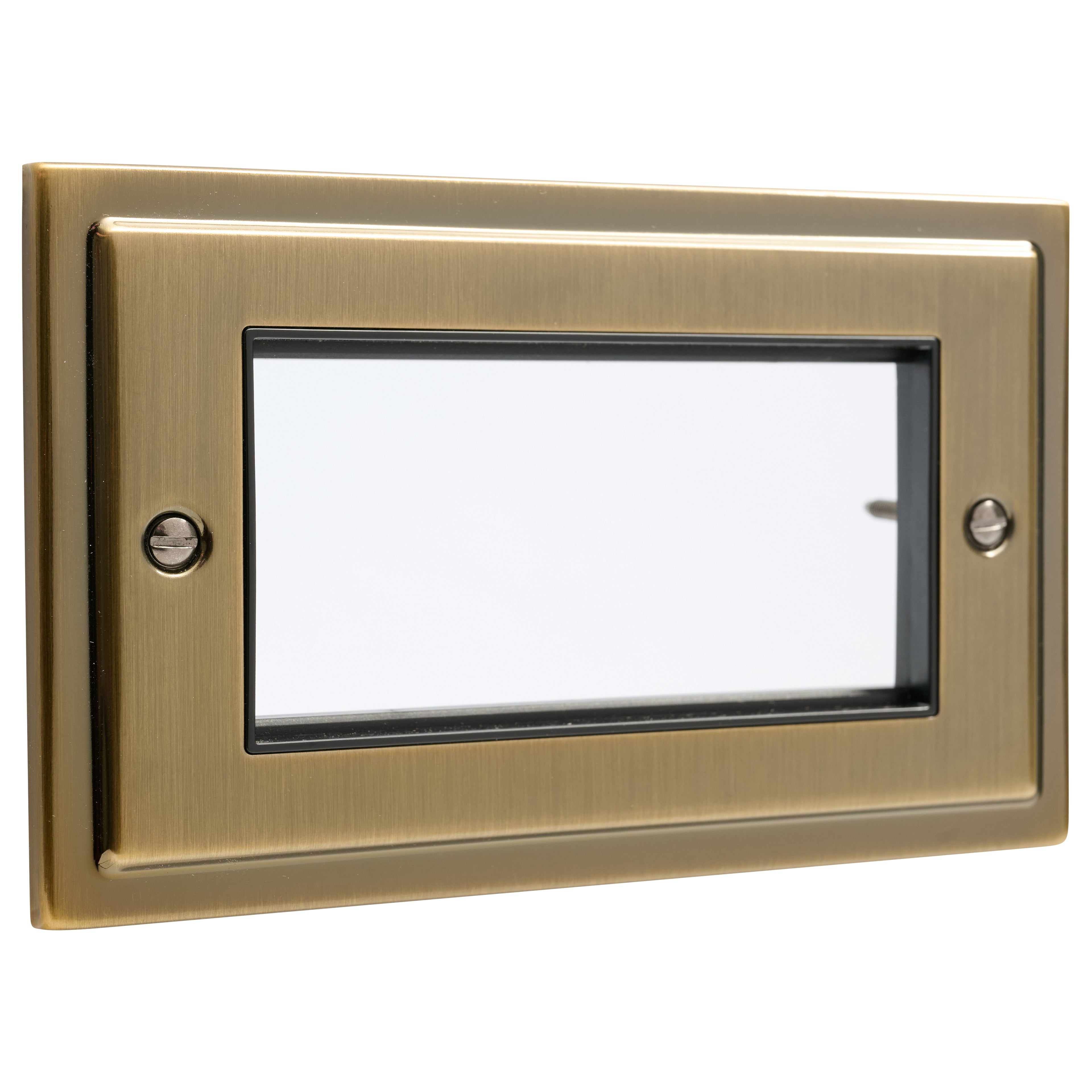 Regency Antique Brass 2 Gang 4 Data Modules Plate - R64AB