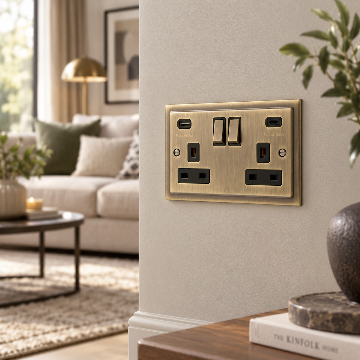 Regency Antique Brass USB - Twin Ports 3.1a - R65AB