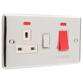 Polished Chrome 45A Cooker Switch with Socket - W41PCW