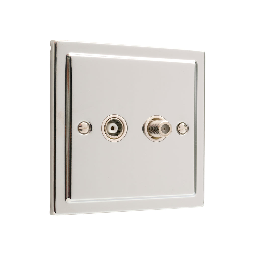 Regency Polished Chrome Satellite & TV Outlet R54PCW