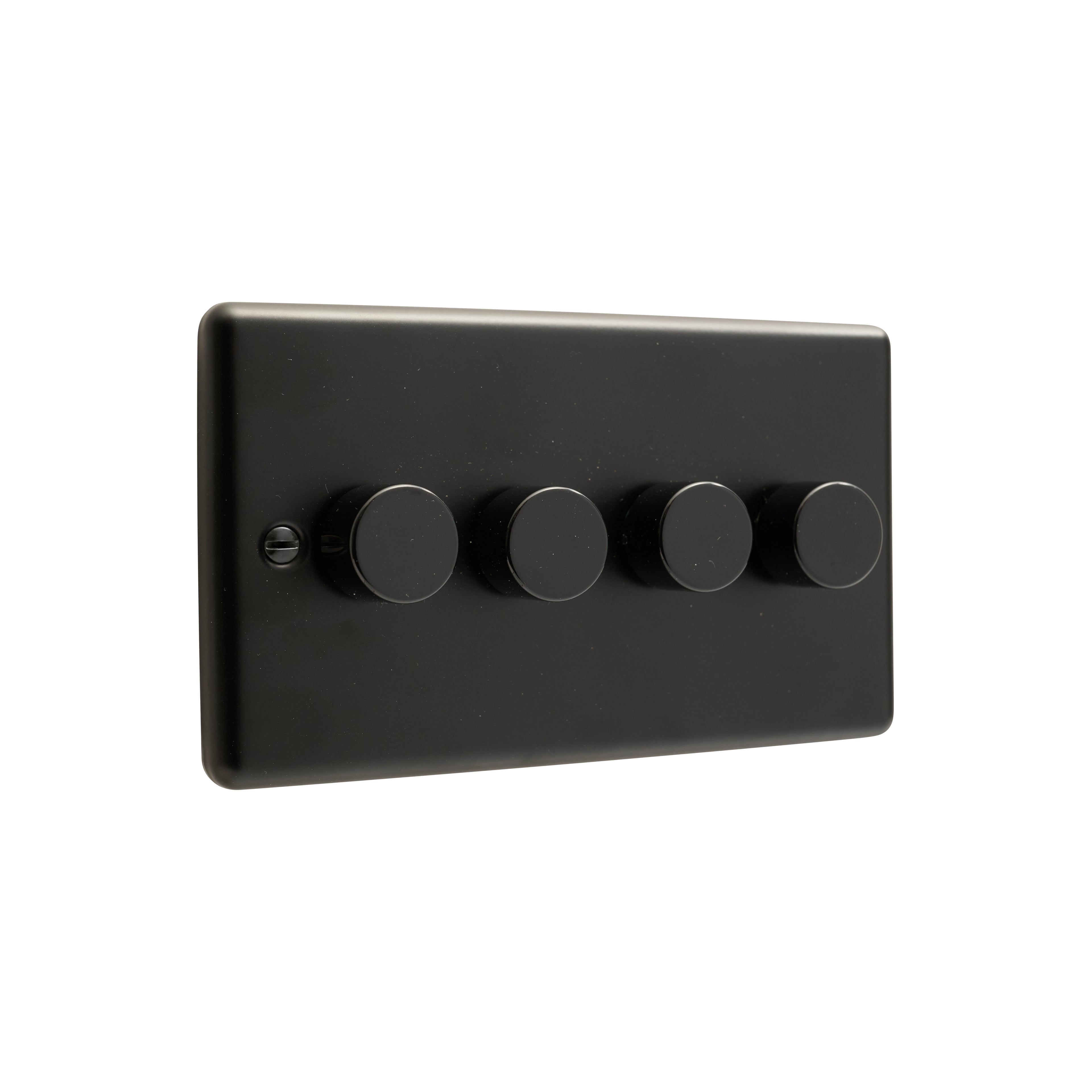 Windsor Matt Black 250W 4 Gang Push 2 Way Dimmer - W13MBB