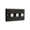 Matt Black 3 Gang 250W Push 2 Way Dimmer with IN27 Module - W12MBPC
