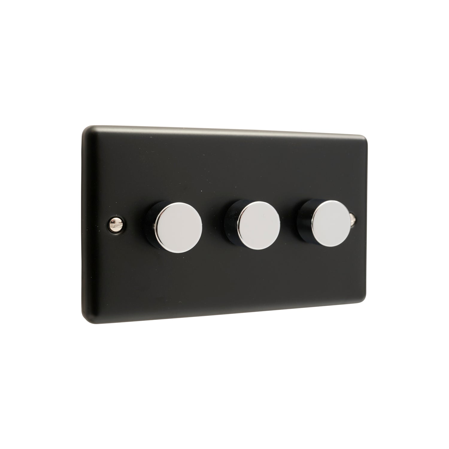 Matt Black 3 Gang 250W Push 2 Way Dimmer with IN27 Module - W12MBPC