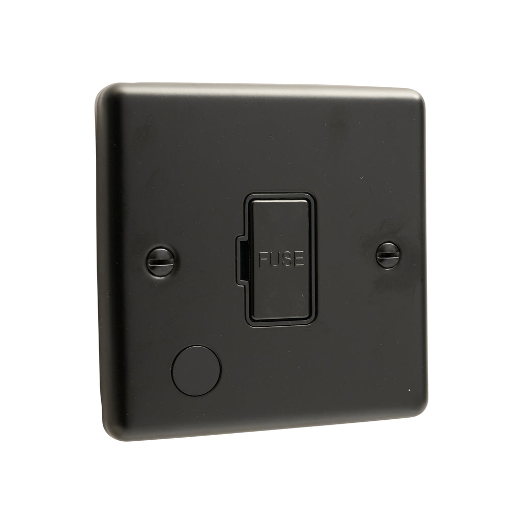 Windsor Matt Black Unswitched Fused Spur - W55MBB