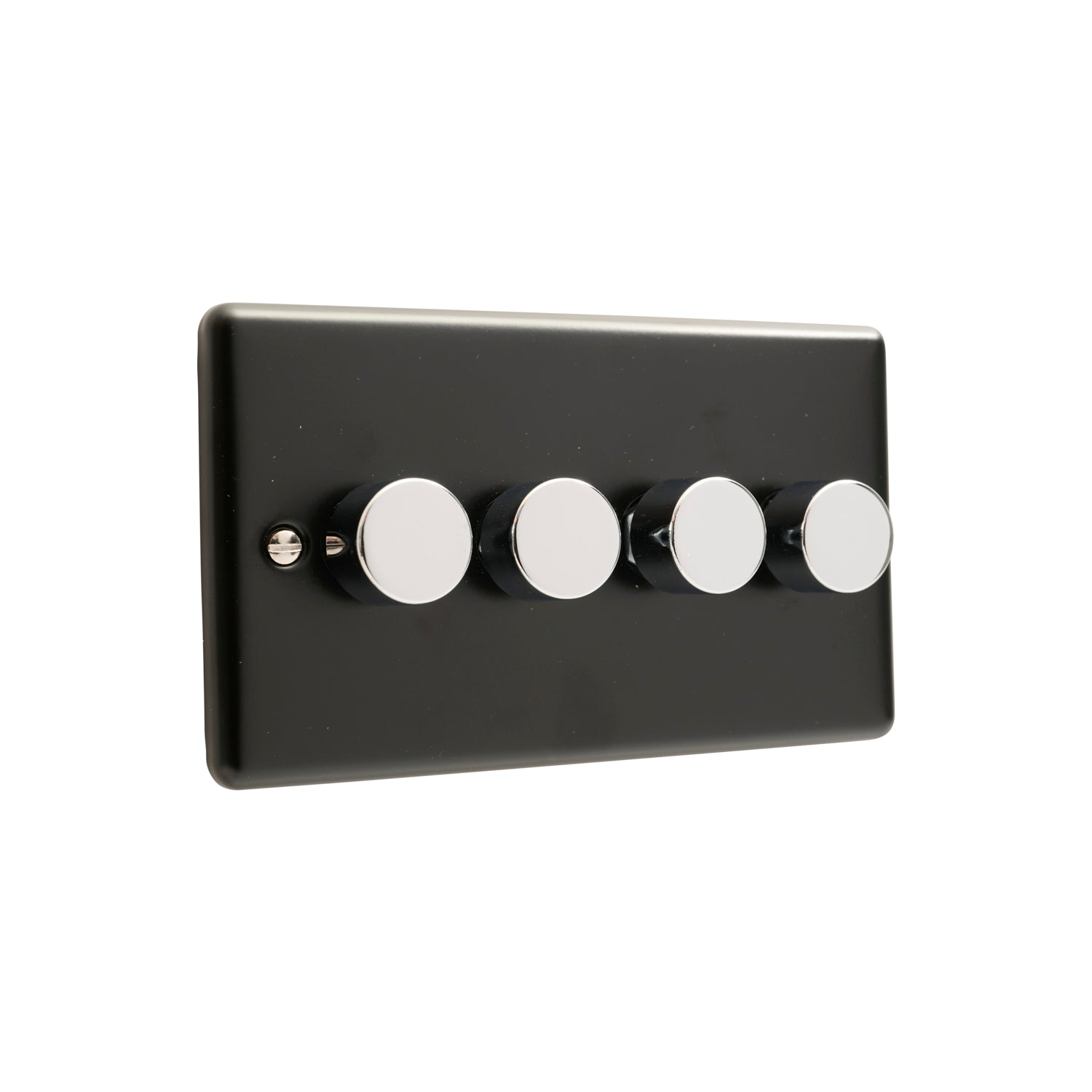 Matt Black 4 Gang 250W Push 2 Way Dimmer with IN27 Module - W13MBPC