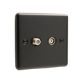 Windsor Matt Black 1 Gang TV & Satellite Socket - W54MBB