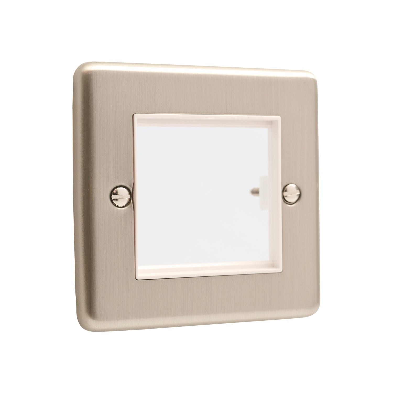 Windsor Brushed Steel Data Plate 2 Modules White Insert – W63BSW