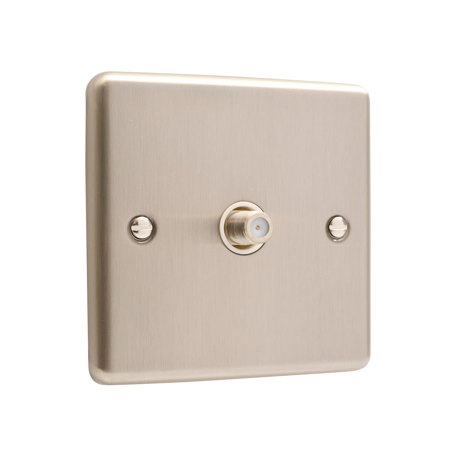 Windsor Brushed Steel 1 Gang Satellite Outlet W59BSW