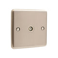 Windsor Brushed Steel 1 Gang TV Coaxial Outlet W42BSW