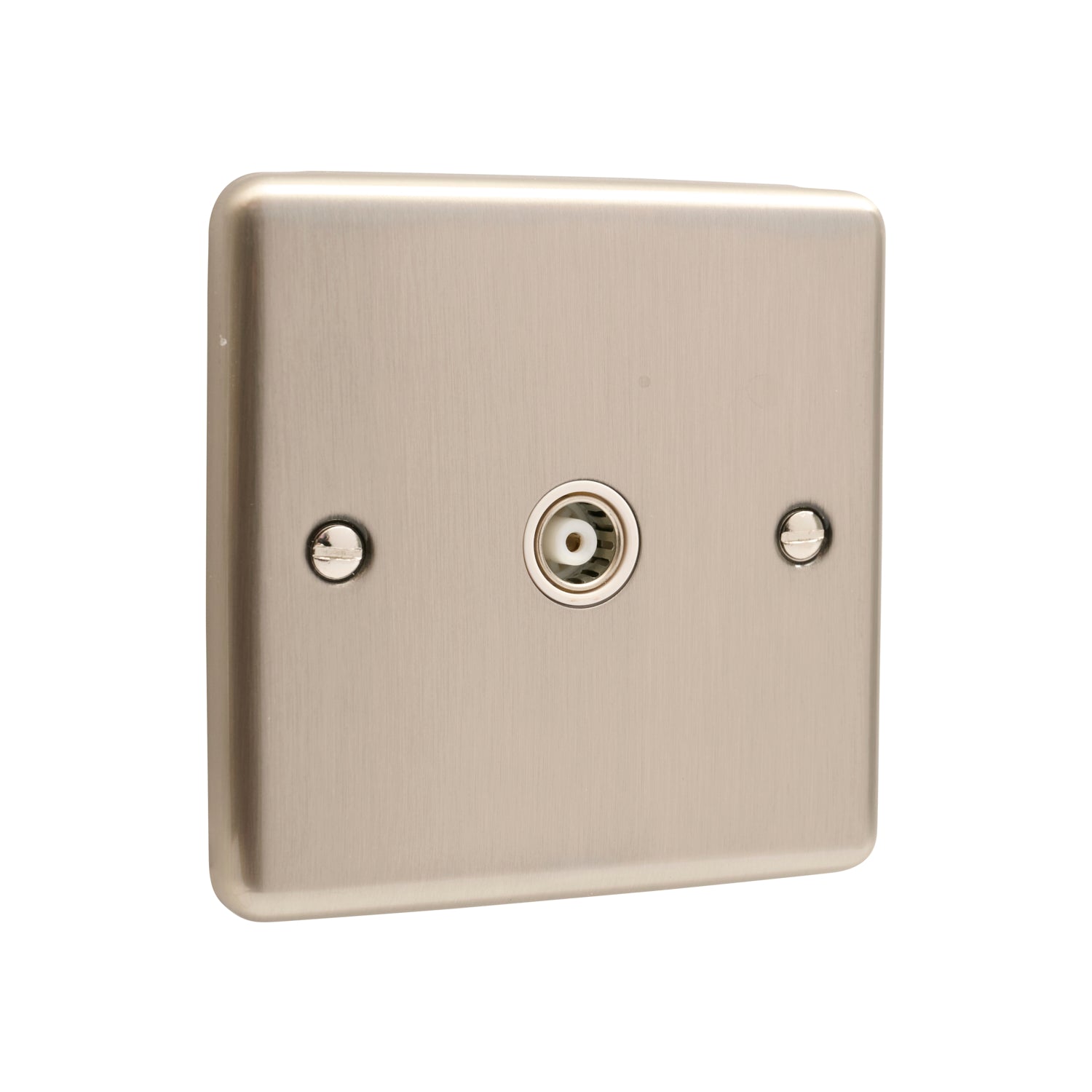 Windsor Brushed Steel 1 Gang TV Coaxial Outlet W42BSW