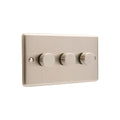 Windsor Brushed Steel 3 Gang 250W Dimmer Switch W12BS