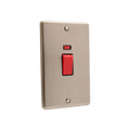 Windsor Brushed Steel 45A Double Vertical Cooker Switch -  W40BSB