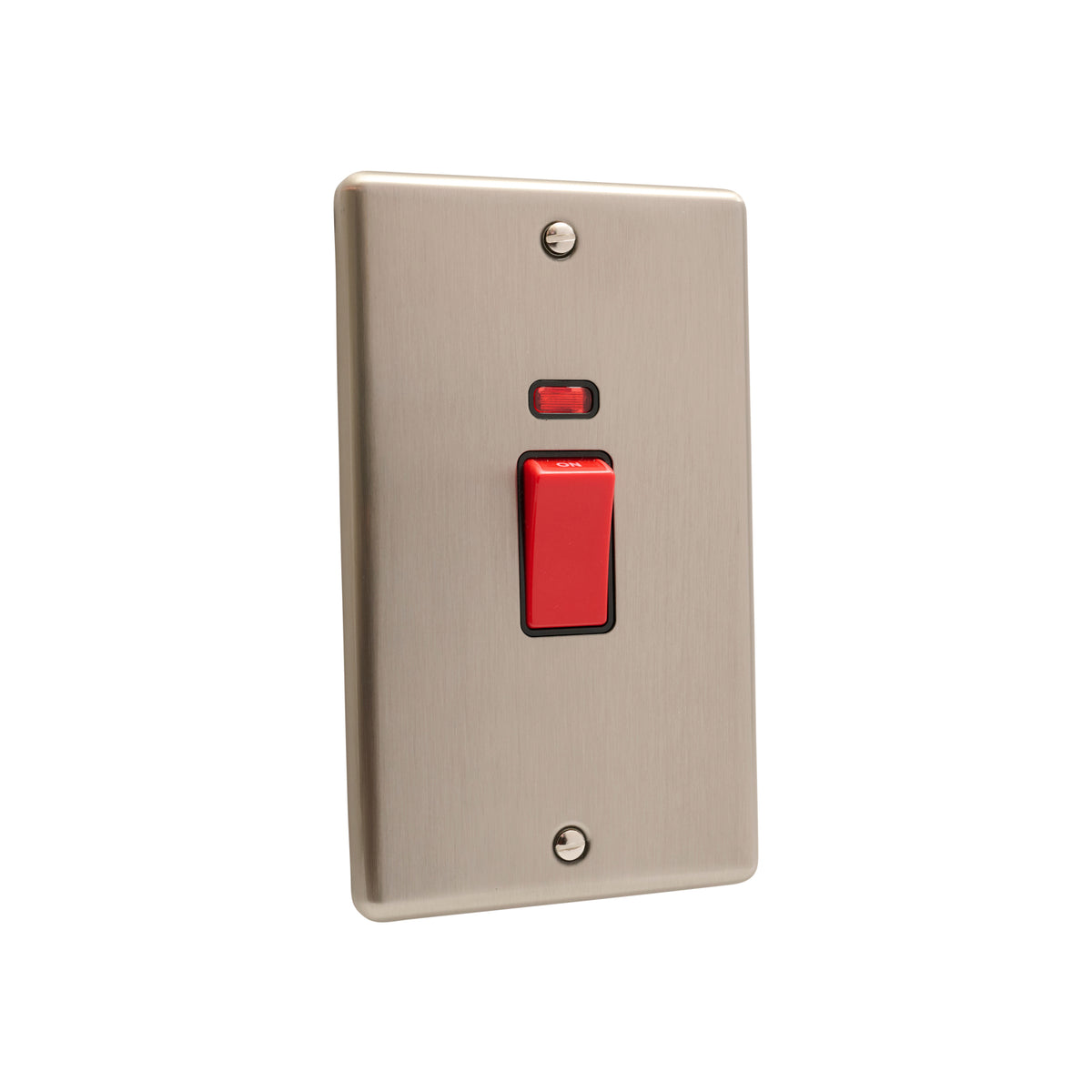 Windsor Brushed Steel 45A Double Vertical Cooker Switch -  W40BSB