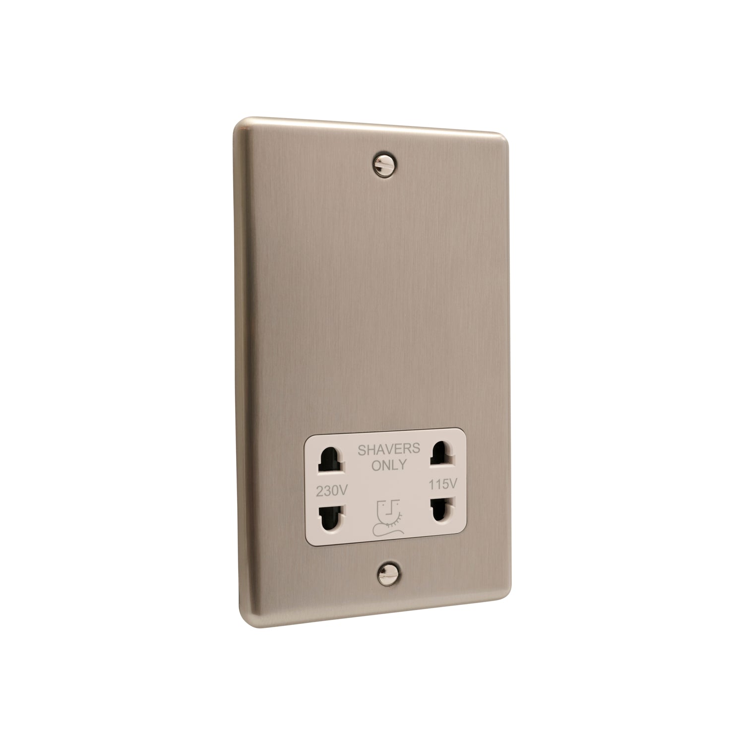 Windsor Brushed Steel Shaver Socket W48BSW