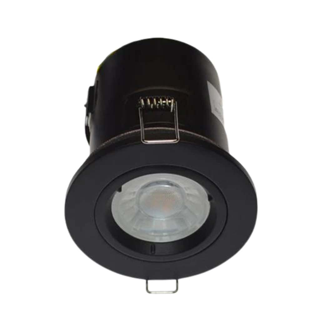 Matt Black Fixed Fire Rated Downlights with Push Connection - VUEP565