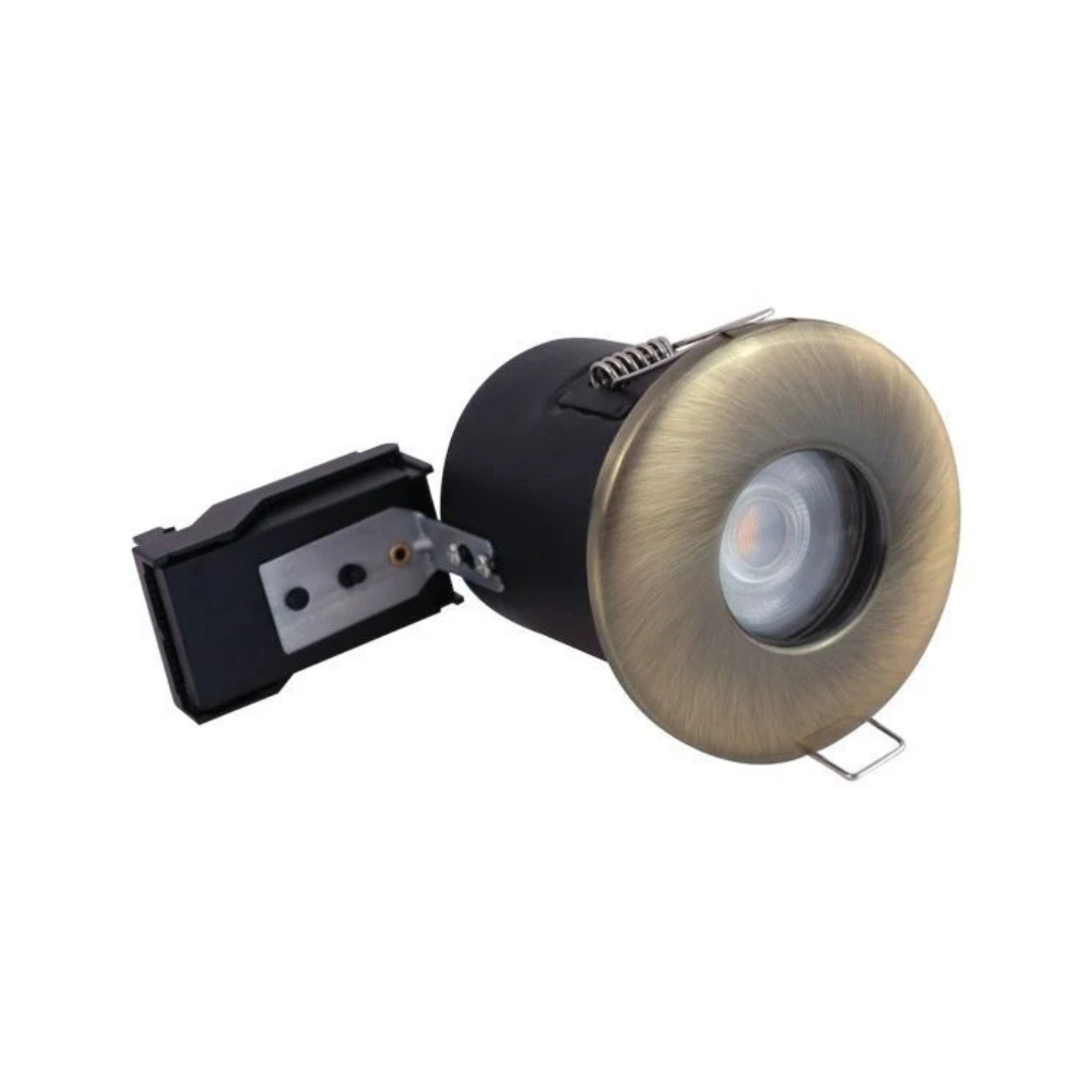 Antique Brass - IP65 Shower Bathroom GU10 Downlight Fire Rated - VUEP563