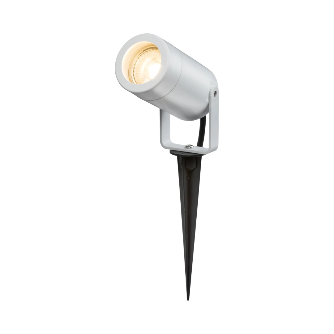 EAMON - 230V IP65 GU10 Polycarbonate Spike light - White - EASPK1W