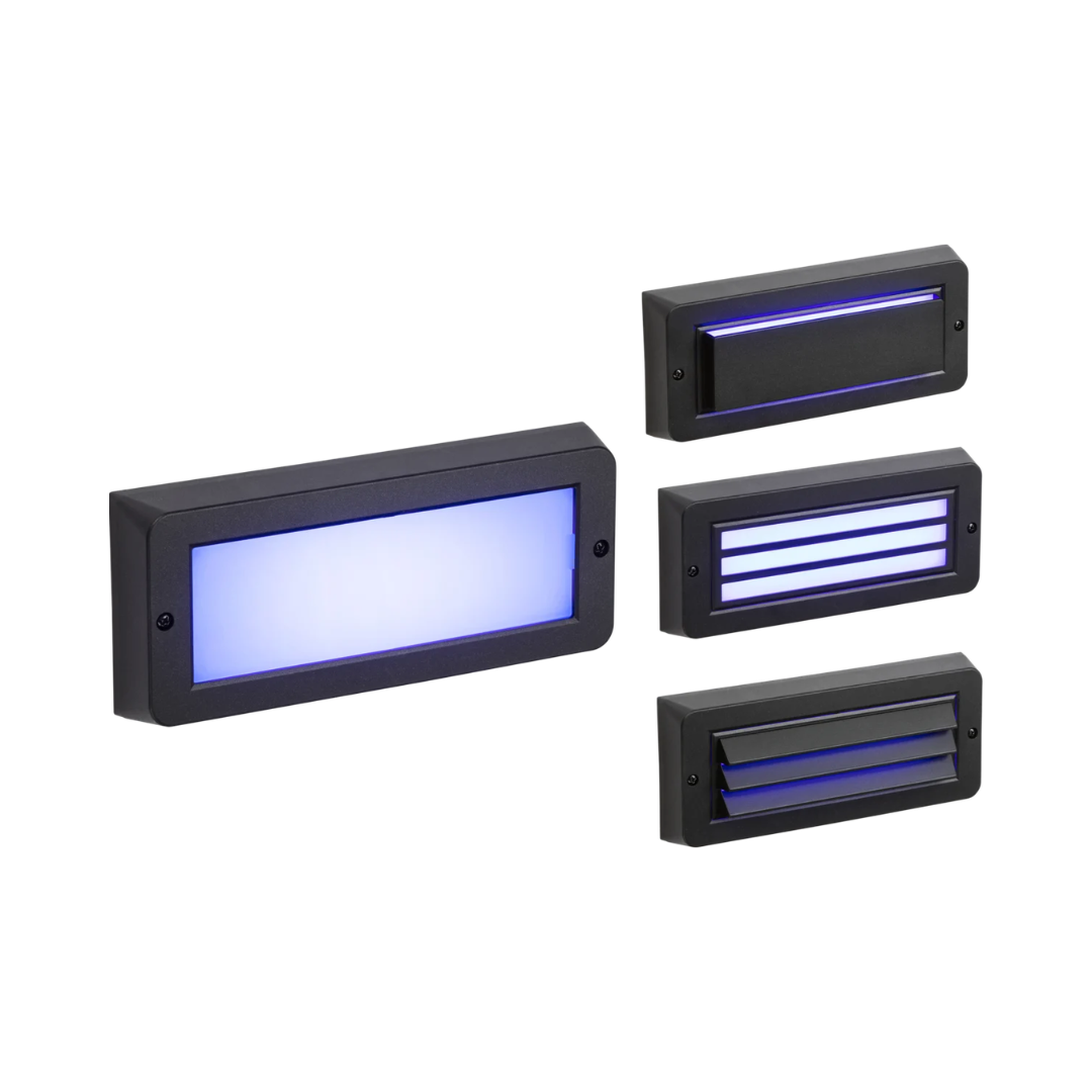 230V IP65 5W Blue LED Surface Mount Brick light - Black - BL5BLBK