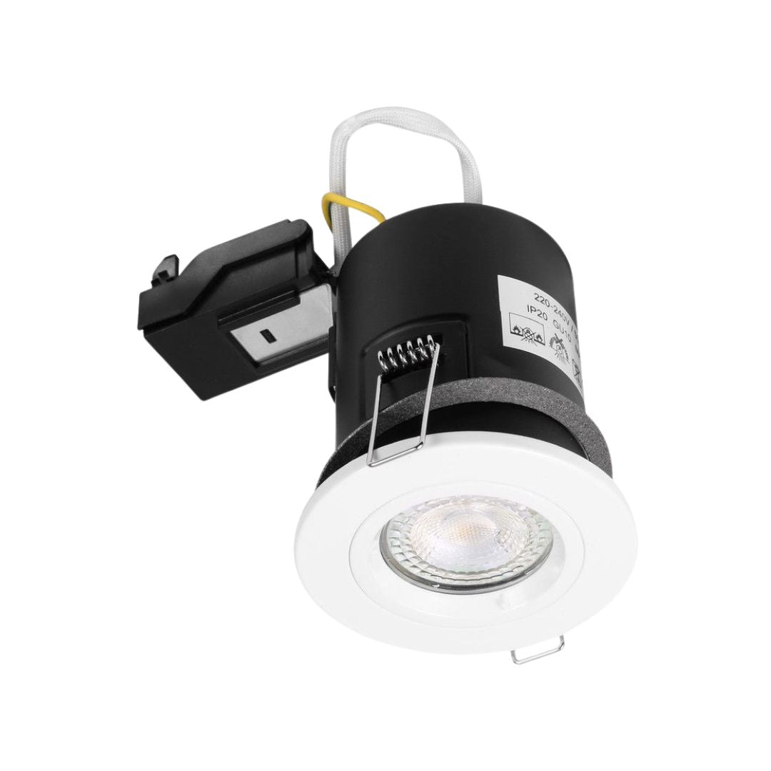White Fixed Fire Rated Downlight GU10 IP20 with Quick Connectors VUEP542