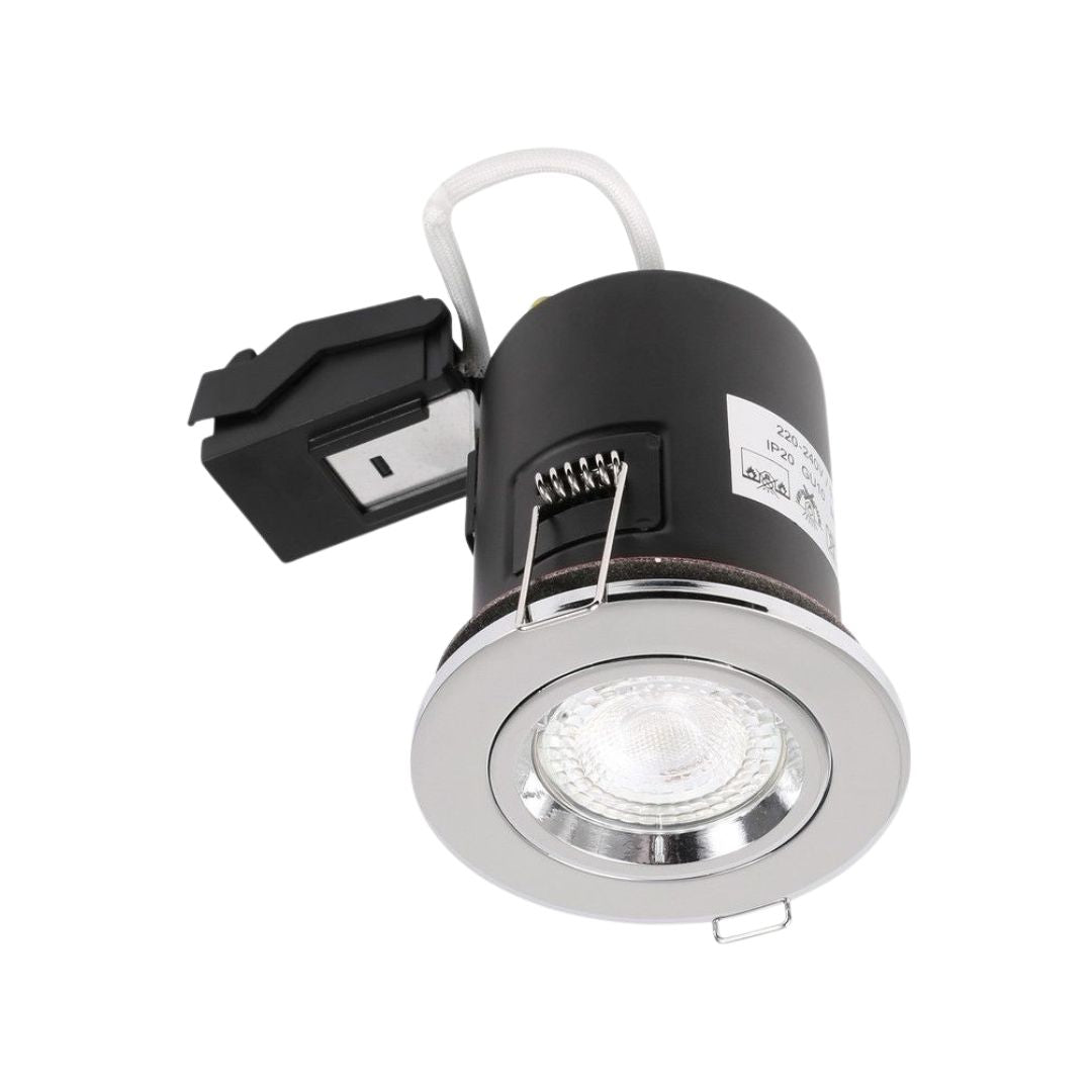 Polished Chrome Fixed Fire Rated Downlight GU10 IP20 with Quick Connectors VUEP543